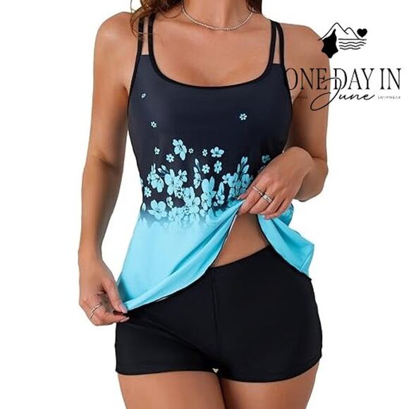B2Prity Boyshort Tankini Swimsuit Size XL - Picture 1 of 6